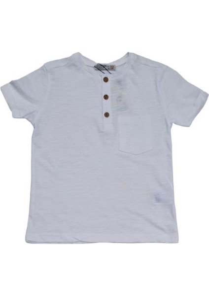 Erkek Çocuk Pamuklu Ince Üç Düğmeli Basic Tshirt modelleri