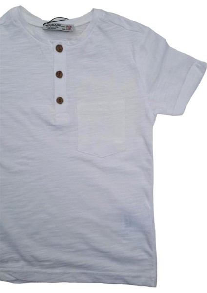 Erkek Çocuk Pamuklu Ince Üç Düğmeli Basic Tshirt indirimleri