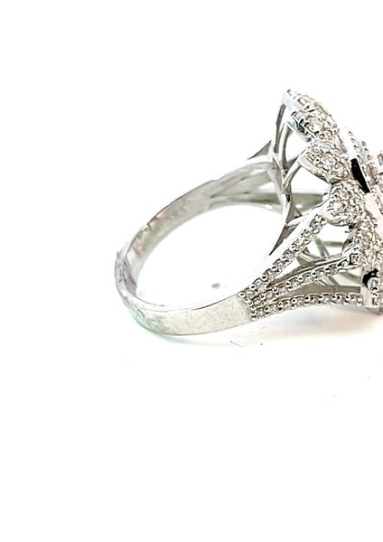 1,62 Ct 7,12 gr Çiçek Tasarım Pırlanta Yüzük fırsatları