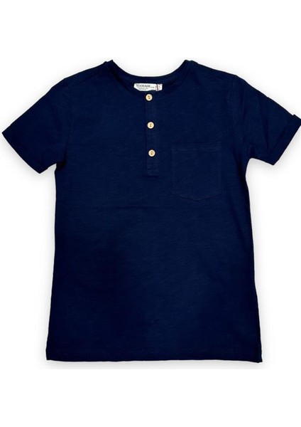 Erkek Çocuk Pamuklu Ince Üç Düğmeli Basic Tshirt