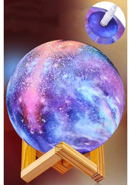 Moonlighting Dekoratif 3D Standlı Galaksi Gezegen Gece Lambası - Küçük Boy Ay
