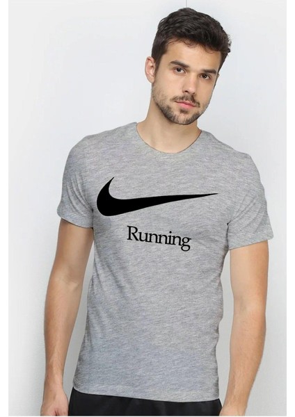 Dri-Fit Running Erkek Gri Spor Tişört