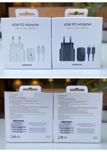 USB Type C Samsung Galaxy M32 Uyumlu 45W Super Hızlı Type-C Şarj Aleti Seti - Ithalatçı Garantili S