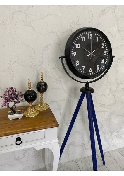 150 cm Dekoratif Tripod Ayaklı Metal Siyah Saat