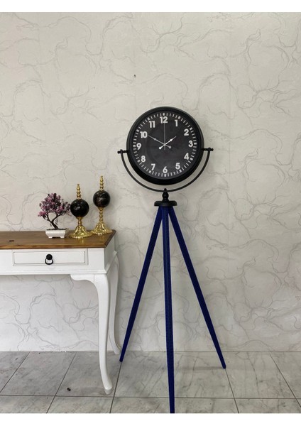 150 cm Dekoratif Tripod Ayaklı Metal Siyah Saat