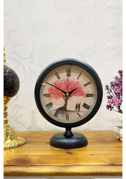 25X20 cm Siyah Metal Masa Saati