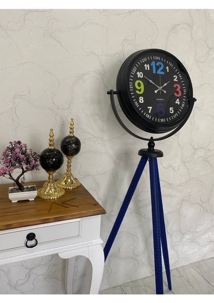 150 cm Dekoratif Tripod Ayaklı Metal Siyah Saat