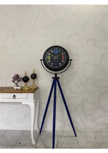 150 cm Dekoratif Tripod Ayaklı Metal Siyah Saat