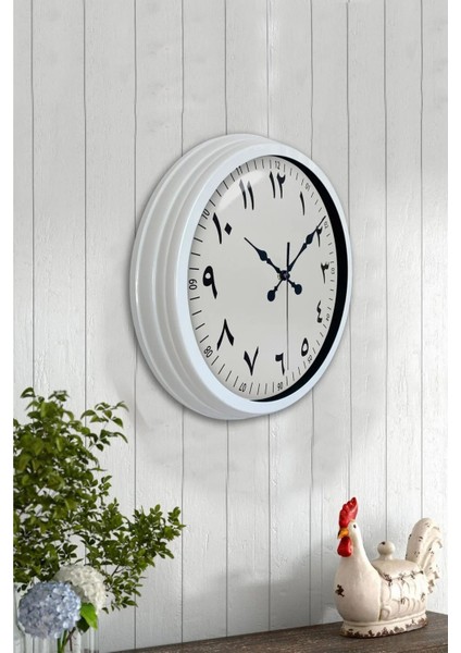 40 cm Metal Arapça-Farsça Rakam Kadranlı Klasik Modern Duvar Saati