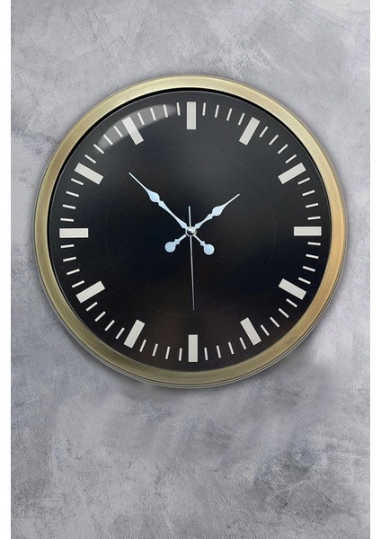 40 cm Metal Rakamsız Siyah Kadran Modern Dekoratif Lüks Duvar Saati