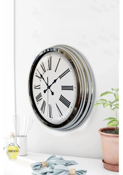 40 cm Modern Romen Rakamlı Metal Klasik Lüks Duvar Saati