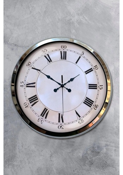 40 cm Metal Romen Rakamlı Eskitme Model Modern Dekoratif Lüks Duvar Saati