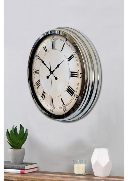 40 cm Metal Romen Rakamlı Eskitme Model Modern Dekoratif Lüks Duvar Saati fiyatları