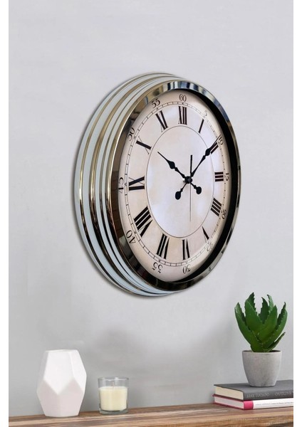 40 cm Metal Romen Rakamlı Eskitme Model Modern Dekoratif Lüks Duvar Saati modelleri