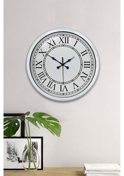 40 cm Metal Romen Rakamlı Modern Dekoratif Lüks Duvar Saati