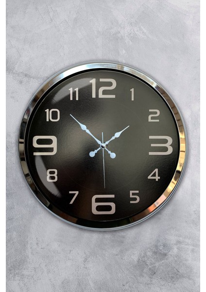 40 cm Siyah Kadran Modern Lüks Metal Duvar Saati