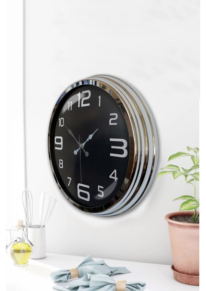 40 cm Siyah Kadran Modern Lüks Metal Duvar Saati modelleri