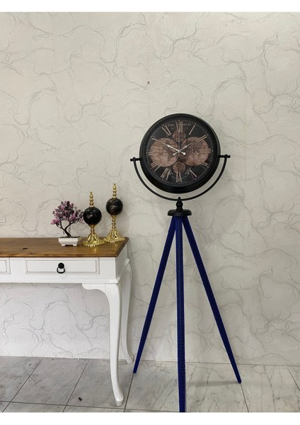150 cm Dekoratif Tripod Ayaklı Metal Siyah Saat