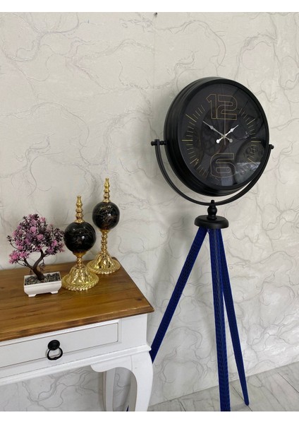 150 cm Dekoratif Tripod Ayaklı Metal Siyah Saat