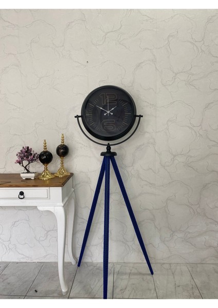 150 cm Dekoratif Tripod Ayaklı Metal Siyah Saat