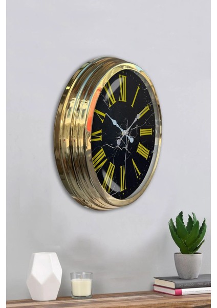 40 cm Metal Romen Rakamlı Siyah Kadran Modern Dekoratif Lüks Duvar Saati