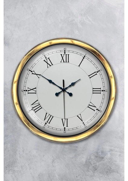 40 cm Metal Romen Rakamlı Klasik Modern Dekoratif Lüks Duvar Saati