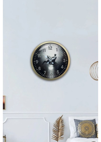 40 cm Metal Düz Rakamlı Mustafa Kemal Atatürk Kadranlı Lüks Duvar Saati fırsatları