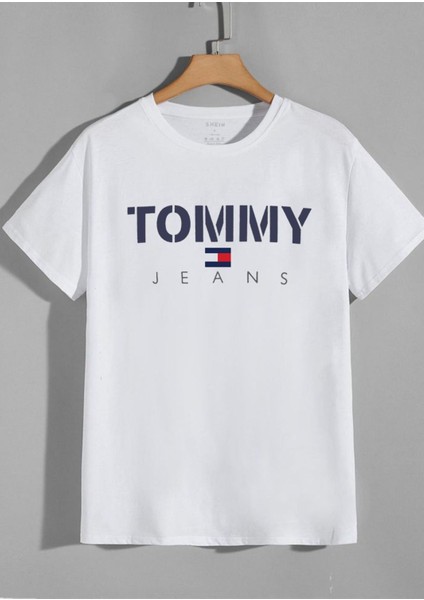 Tommy Baskılı Ithal T-Shirt %96 Pamuk