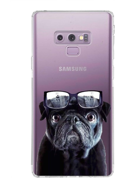 Samsung Galaxy Note 9 ile Uyumlu Köpek 3 Kamera Korumalı Şeffaf Kılıf