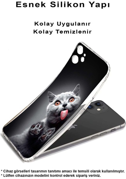 Samsung Galaxy S21 Plus ile Uyumlu Kedi 2 Kamera Korumalı Şeffaf Kılıf
