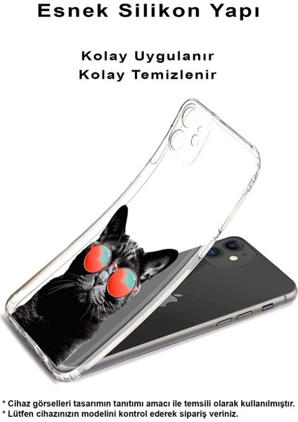 Printify Samsung Galaxy S24 Ultra ile Uyumlu Kedi 3 Kamera Korumalı Şeffaf Kılıf