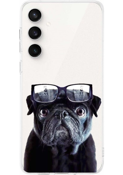 Samsung Galaxy S23 Fe ile Uyumlu Köpek 3 Kamera Korumalı Şeffaf Kılıf