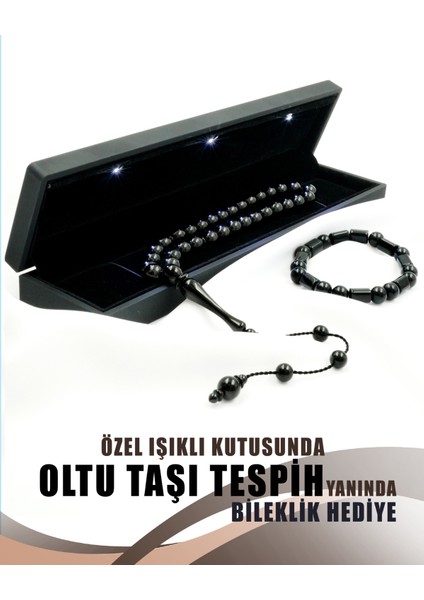 Hakiki Orjinal Oltu Taşı Tesbih Sistem