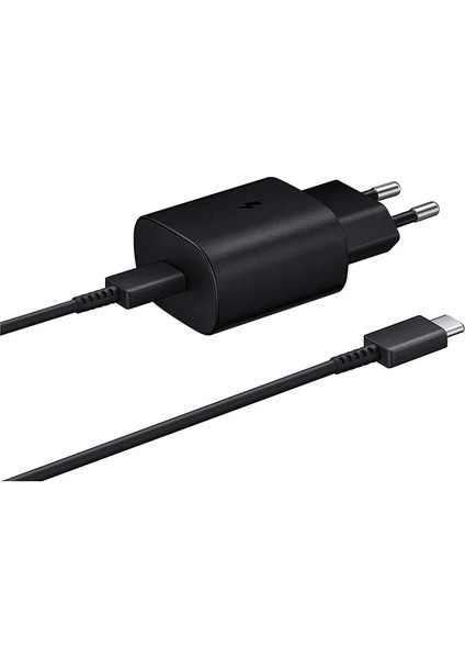 Şarj Edilebilir Pil SM-M515F M51 EP-TA800N Typec 25W Kablolu Hızlı Şarj Adaptörü Siyah