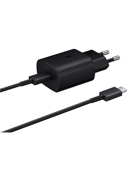 Şarj Edilebilir Pil SM-A705F A70 EP-TA800N Typec 25W Kablolu Hızlı Şarj Adaptörü Siyah