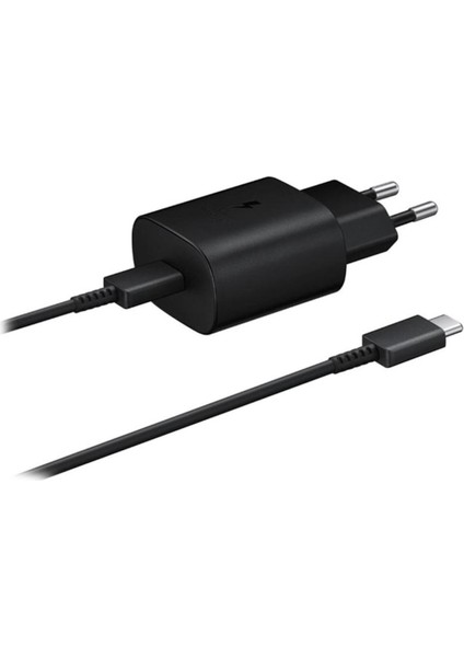 Easy Tekno Ithalatçı Garantili Samsung Note 10-S10-A70-A80-A90 25W Şarj Cihazı Aleti Siyah Siyah USB Type C 2