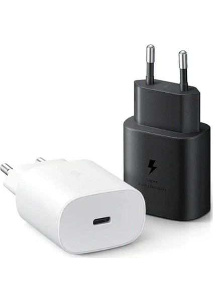 Şarj Edilebilir Pil Galaxy Orjinal Type-C Girişli Fast-Hızlı Şarj Adaptörü 25W-25WALT (Beyaz)