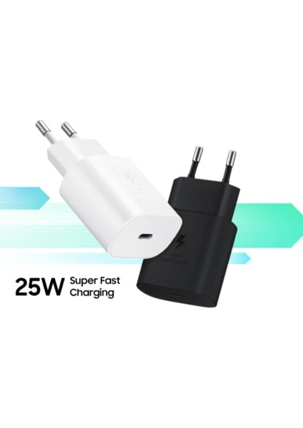 Şarj Edilebilir Pil Galaxy Orjinal Type-C Girişli Fast-Hızlı Şarj Adaptörü 25W-25WALT (Beyaz)