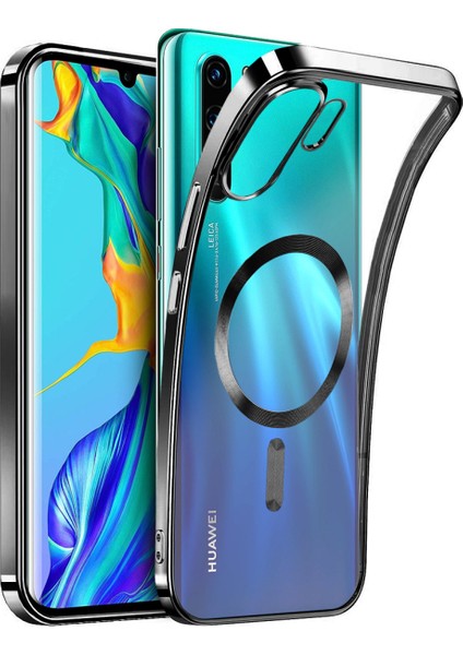 Huawei P40 Pro Kılıf Kamera Lens Korumalı Renkli Magsafe Şeffaf Silikon