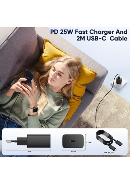 Easy Tekno Samsung Galaxy S21/S22/S23/24/S24 PLUS/S24 Ultra Uyumlu Hızlı Şarj 25W Usb-C Type-C P