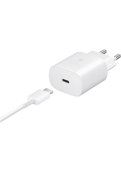 Easy Tekno Beyaz Galaxy M34 5g Fast Charging 25W Type-C Çıkışlı Kablolu Şarj Aleti Beyaz(Samsung Türkiye Gara