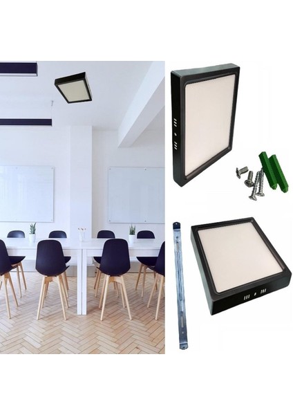 Sıva Üstü Kare LED Armatür Siyah Gövde 18W 6400K Beyaz CT-5236B fiyatları