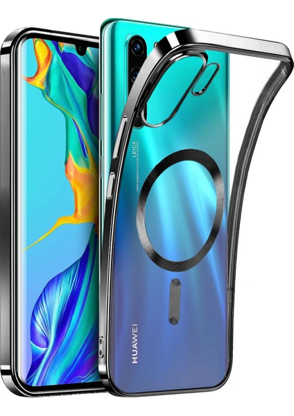 Huawei P50 Pro Kılıf Kamera Lens Korumalı Renkli Magsafe Şeffaf Silikon