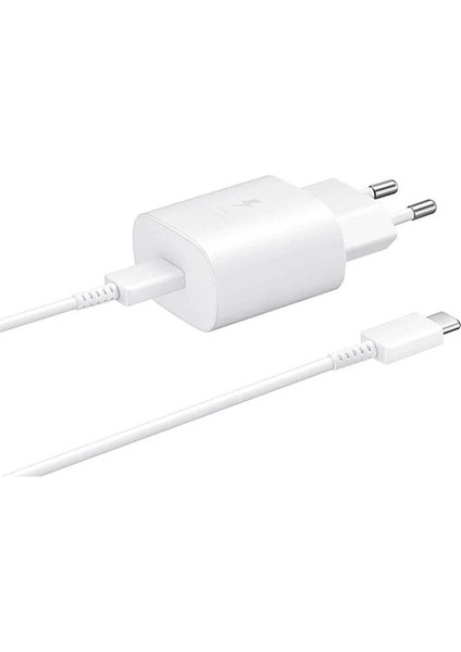 Şarj Edilebilir Pil SM-G991B S21 5g EP-TA800N Typec 25W Kablolu Hızlı Şarj Adaptörü Beyaz