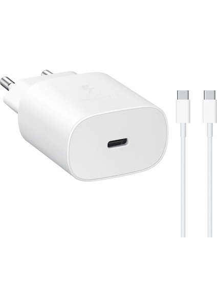 Beyaz Galaxy Z Flip TA800N 25W Şarj Aleti 5A 65W Type-C To Type-C 3metre Kablolu Beyaz 2 Yıl