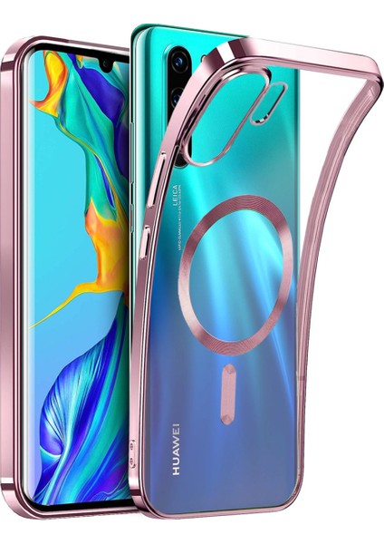 Huawei P40 Pro Kılıf Kamera Lens Korumalı Renkli Magsafe Şeffaf Silikon
