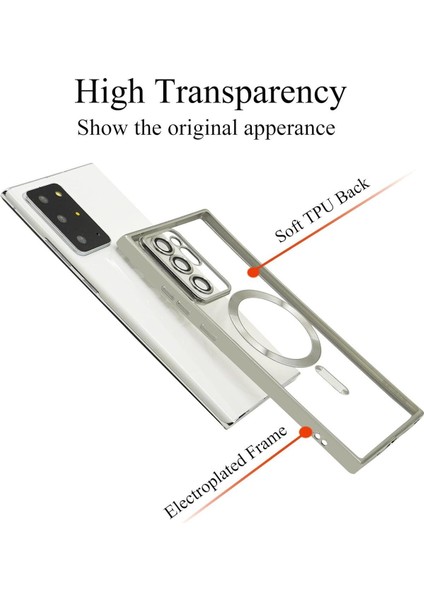 Huawei P40 Pro Kılıf Kamera Lens Korumalı Renkli Magsafe Şeffaf Silikon