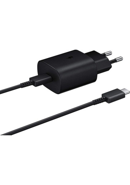 Siyah Galaxy A54 5g Fast Charging 25W Type-C Çıkışlı Kablolu Şarj Aleti Siyah(Samsung Türkiye Gara