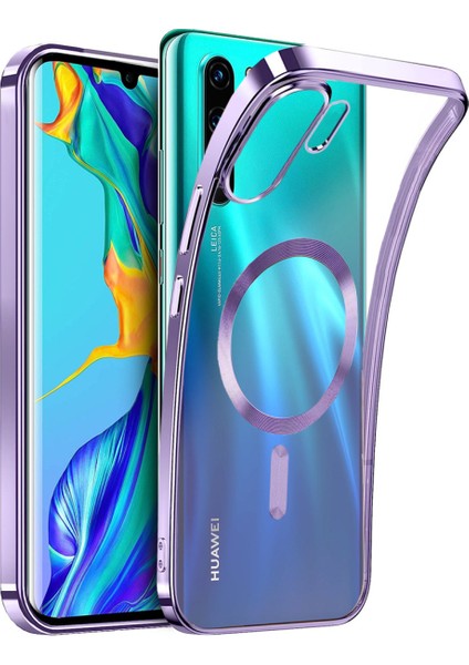 Huawei P30 Pro Kılıf Kamera Lens Korumalı Renkli Magsafe Şeffaf Silikon