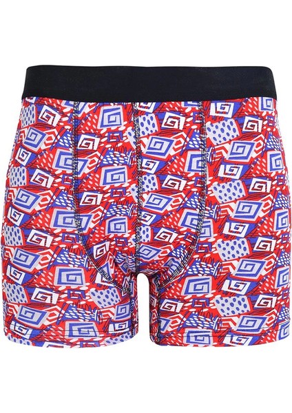 Modlive- Erkek Penye Likralı Desenli Boxer 40113